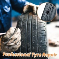 10PCS TYRE REPAIR SCREW Tire Repair Rubber Nail Car Tire Repair Nails Tire Repair Rubber Screws, Black (10 Pcs Set) (1948) - Black, Pack of 10