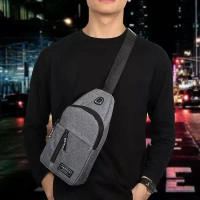 SHOULDER BAG WATERPROOF ANTI THEFT CROSSBODY FANNY PACK WAIST BAG  (766) - Gray