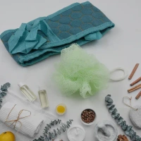 SPONGE AND SCRUBBER BELT Bath Shower Set Scrubber,  Sponge & Scrubber Belt – Bath & Shower Exfoliating Set  (1559)