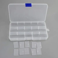 15 GRID JWELLLERY ORGNAIZER 15 Grids Jewelry Organizer Plastic Jewelry Organizer Box Clear Jewelry Organizer Box Plastic Bead Organizers With Adjustable Dividers For Herbs Pills Bead, Jewelry, And Other Small Item (1 Pc) (1558)