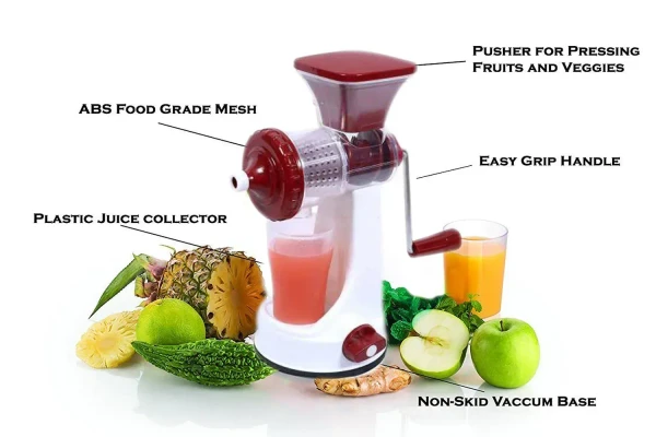 JUICER Manual Fruit Vegetable Juicer with Juice Cup and Waste Collector