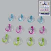 12PCS SUCTION WALL HOOK Transparent Rubber Vacuum Sucker Hooks Hanger Strong Suction Cup (12 Pc) (1935)