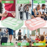 4COM PLASTIC LUNCH BOX Lunch Box 4 Compartment With Leak Proof Lunch Box For School & Office Use (1118)