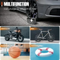 12V PORTABLE AIR PUMP Tire Inflator Portable Air Compressor 12V Small Air Pump for Car Tires Bicycle Balloons, Cars, Bike, Bicycles and Other Inflatables with LED Light (12V) (1612) - Black