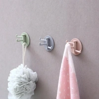 2PCS FOLDABLE HOOK ROUND Sticky Hook Household Strong Punch-Free Hook, 180Foldable Multi-Function Rotatable Hook with 3 Hooks, Suitable for Bathroom, Kitchen, Office  (1766)