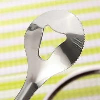 2IN1 FRY TOOL 2In1 Stainless Steel Filter Spoon with Clip Food Kitchen Oil-Frying Multi-Functional (1854)