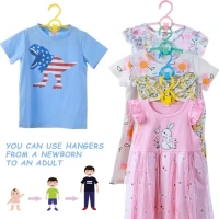 5PCS ADJUSTABLE HANGER Large Dress Hanger Plastic Adjustable Cloth Hanger (5 pcs Set) (1908)