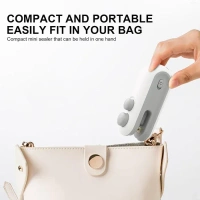 2IN1 PLASTIC SEALING MACHINE Mini Bag Sealer, 2 in 1 Seal & Cutter Heat Sealers, TYPE-C USB Charging Portable Bag Reseller, Handle Food Sealer, Sealing Machine for Food Storage Plastic Bags Snacks Keep Food Fresh (1762)