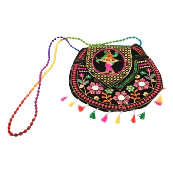 LADY PURSE 9INCH 9 inch Handcrafted Cotton Embroidered Shoulder Bag / Purse for Girls & women (1 Pc)