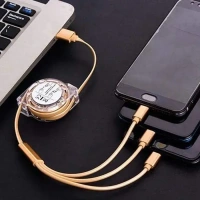 3IN1 USB CHARGING CABLE, 3-in-1 USB Charging Cable – Fast & Versatile Multi-Device Charger (1501)