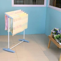 MOBILE TOWEL RACK Multi-Functional Single Tier Mobile Towel Foldable Rack  (1569)