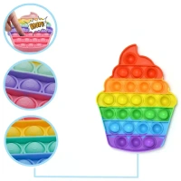 ICECREAM POPIT Ice Cream Softy- Fidget Popping Sounds Toy, BPA Free Silicone, Push Bubbles Toy for Autism Stress Reliever, Sensory Toy Pop It Toy (1834)