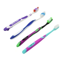 10pcs TOOTHBRUSH SOFT TOOTHBRUSH WITH PLASTIC ROUNBD BOX (10PCS SET / MIX COLOR) (1564)