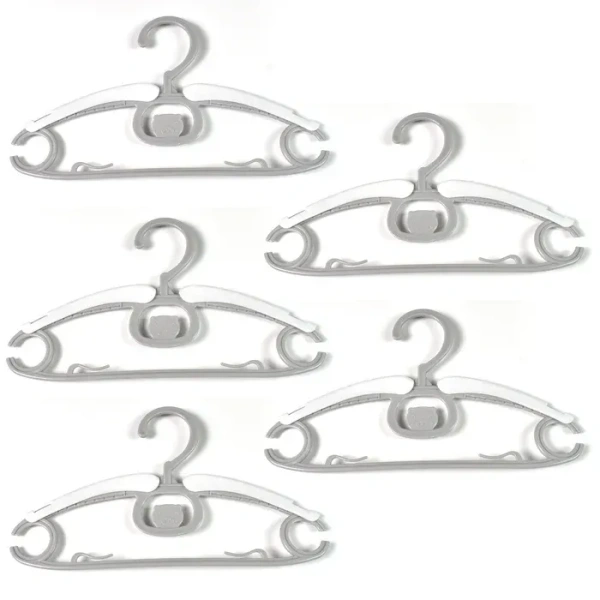 5PCS ADJUSTABLE HANGER Large Dress Hanger Plastic Adjustable Cloth Hanger (5 pcs Set)