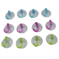 12PCS SUCTION WALL HOOK Transparent Rubber Vacuum Sucker Hooks Hanger Strong Suction Cup (12 Pc) (1935)