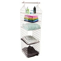 5LAYER CLOTH HANGER MULTIPURPOSE 5 LAYER FOLDING CLOTHES STORAGE RACKS||CLOSET FOR STUDENTS WARDROBE SHELVES SOCKS, SCARF, T-SHIRT, ETC||HANGING ORGANIZER STORAGE HOLDERS & RACKS (1913)