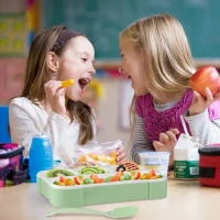 4COM PLASTIC LUNCH BOX Lunch Box 4 Compartment With Leak Proof Lunch Box For School & Office Use (1118)