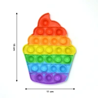 ICECREAM POPIT Ice Cream Softy- Fidget Popping Sounds Toy, BPA Free Silicone, Push Bubbles Toy for Autism Stress Reliever, Sensory Toy Pop It Toy (1834)