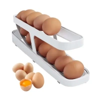 EGG DISPENSOR Plastic 2-Tier Rolling Egg Dispenser For 12-14 Eggs (1 Pc) (1748)