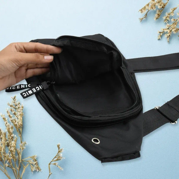 SHOULDER BAG WATERPROOF ANTI THEFT CROSSBODY FANNY PACK WAIST BAG  (766) - Black