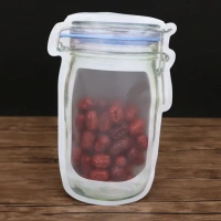 1000ML JAR POUCH Reusable Airtight Seal Plastic Food Storage Mason Jar Zipper (1000ml) (1592)