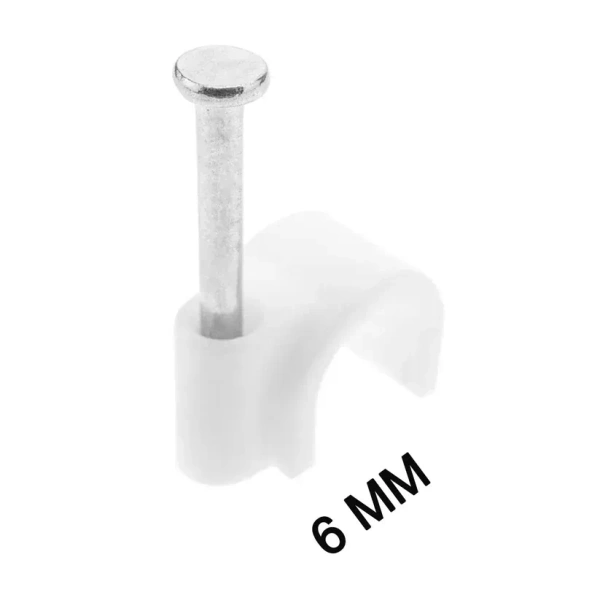 100PCS 6MM CABLE CLIP, 100 Pcs 6MM Cable Clips – Wire Holder for Wall Mounting & Cable Management(2134) - Pack of 100