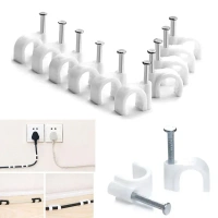 100PCS 6MM CABLE CLIP, 100 Pcs 6MM Cable Clips – Wire Holder for Wall Mounting & Cable Management(2134) - Pack of 100
