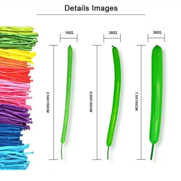 100PCS PIPE BALLON WITH PUMP, 100PCS Pipe Balloons with Pump – Fun Balloon Modeling Set for Kids & Parties(2130)