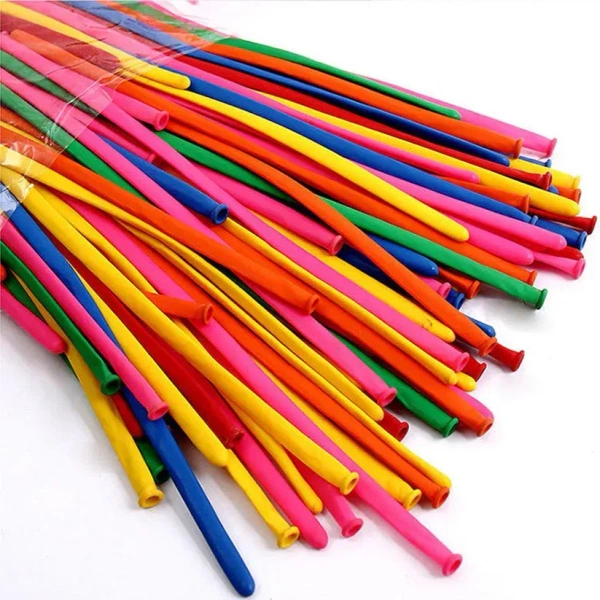 100PCS PIPE BALLON WITH PUMP, 100PCS Pipe Balloons with Pump – Fun Balloon Modeling Set for Kids & Parties(2130)