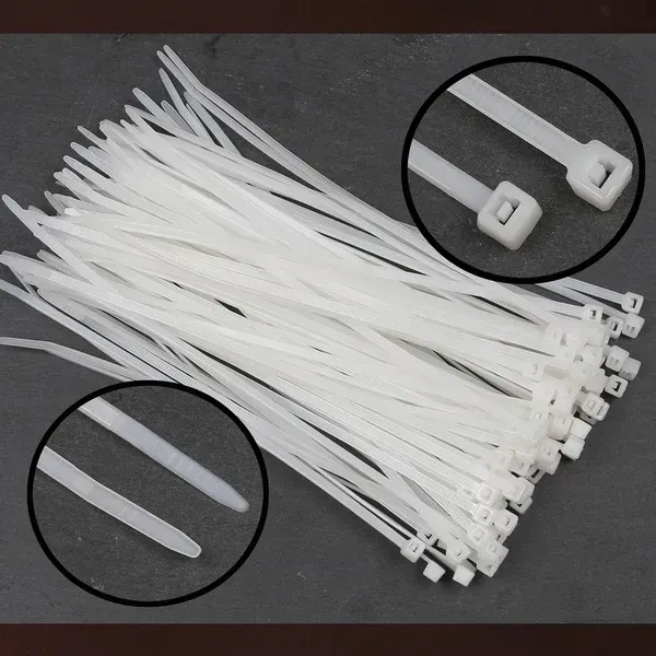 CABLE TIE 10INCH, Nylon Cable Zip Ties 100pcs – 10 Inch (4x250mm) White Heavy-Duty Self-Locking Wire Organizer for Home, Office & Industrial Use(2494)