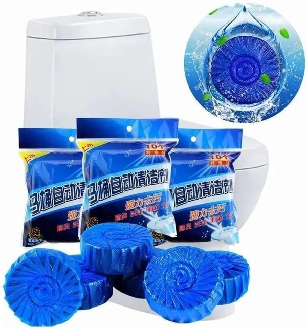 10PCS TOILET CLEANER, 10PCS Toilet Cleaning Tablets | Disinfection & Descaling Bathroom Cleaner | Removes Lime, Yellow Stains & Odor with Fresh Scent(1260)
