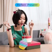 ICECREAM POPIT Ice Cream Softy- Fidget Popping Sounds Toy, BPA Free Silicone, Push Bubbles Toy for Autism Stress Reliever, Sensory Toy Pop It Toy (1834)