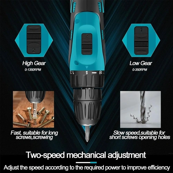 WIRELSS DRILL MACHINE, 12V House Hold Hand-held Charging Electric Drilling Machine Manual Electric Drill Machine Screw Loosening(2553)