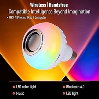 MUSIC LED BULB, 12W RGB LED Smart Music Bulb with Bluetooth Speaker – Color Changing Disco Party Light | Remote Control WiFi LED Bulb | Wireless Music Speaker Light for Home & Parties (B22 Base)(268)