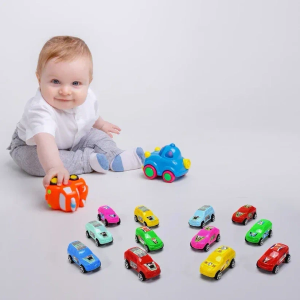 12PCS PUSH BACK CAR, Title: 12-Piece Push Back Toy Car Set – Mini Racing Vehicles for Kids(894)