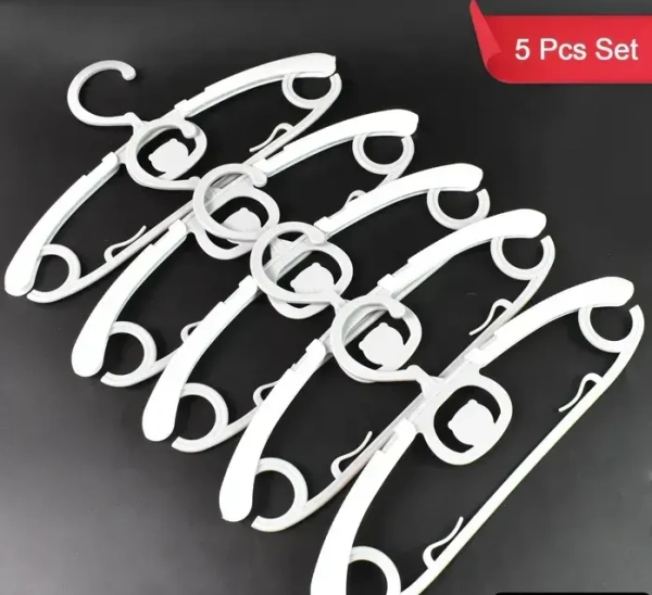 5PCS ADJUSTABLE HANGER Large Dress Hanger Plastic Adjustable Cloth Hanger (5 pcs Set)