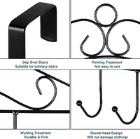DOOR HANGER METAL ,  Metal Door Hanger – Sturdy Over-the-Door Hook Rack for Space-Saving Storage(1131)