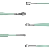 LEATHER EAR CLEANING KIT l "6PCS Steel Ear Cleaning Tool Set in Leather Case  Safe & Durable" (1158)
