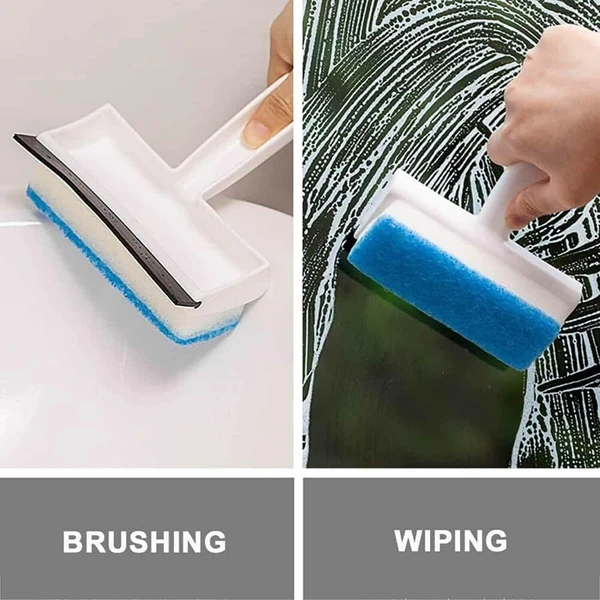 2IN1 GLASS WIPER BRUSH 2 IN 1 GLASS WIPER CLEANING BRUSH MIRROR GROUT TILE CLEANER 