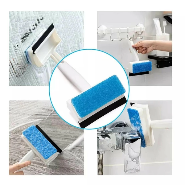 2IN1 GLASS WIPER BRUSH 2 IN 1 GLASS WIPER CLEANING BRUSH MIRROR GROUT TILE CLEANER 