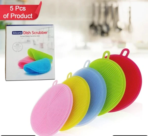 5PCS SILICON DISH SCRUBBER