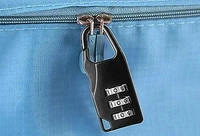 ZIPPER LOCK Portable Luggage Lock 3 Digit Code Number Padlock Sliding Combination Travel Number Lock for Suitcase, Backpack, Lockers, Cabinet, Briefcase, Travel Bag, Baggage Bag - Long, Black (106)
