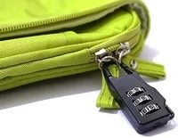 ZIPPER LOCK Portable Luggage Lock 3 Digit Code Number Padlock Sliding Combination Travel Number Lock for Suitcase, Backpack, Lockers, Cabinet, Briefcase, Travel Bag, Baggage Bag - Long, Black (106)