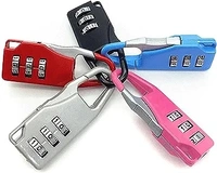 ZIPPER LOCK Portable Luggage Lock 3 Digit Code Number Padlock Sliding Combination Travel Number Lock for Suitcase, Backpack, Lockers, Cabinet, Briefcase, Travel Bag, Baggage Bag - Long, Black (106)