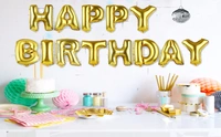 BIRTHDAY FOIL Happy Birthday" Foil Balloons (Pack of 13 Letters, Solid Multi) (801)