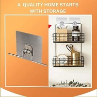 2PCS STICK ADHESHIVE HOOK,  Magic Adhesive Plastic Wall Hooks Heavy Duty Hooks || Only Stickers || Silver ||  (926) - Pack of 2