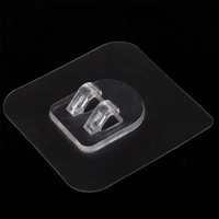 2PCS STICK ADHESHIVE HOOK,  Magic Adhesive Plastic Wall Hooks Heavy Duty Hooks || Only Stickers || Silver ||  (926) - Pack of 2