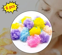 6PCS BATH SPONGE BATH SHOWER LOOFAH SPONGE POUF BODY SCRUBBER (PACK OF 6PCS) (1140)