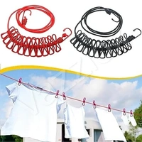 12 CLIP METAL CLOTH LINE Removable Cloth Drying Rope with Clips- 12 Metal Clips Portable Clothes Line for Travel (1061)