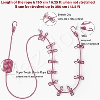 12 CLIP METAL CLOTH LINE Removable Cloth Drying Rope with Clips- 12 Metal Clips Portable Clothes Line for Travel (1061)